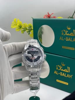 Thumbnail Image Montre Azan Dorée Homme avec Qibla et Calendrier Hijri