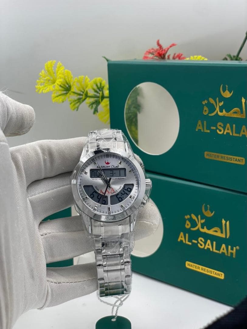 Product Image Montre Azan Dorée Homme avec Qibla et Calendrier Hijri